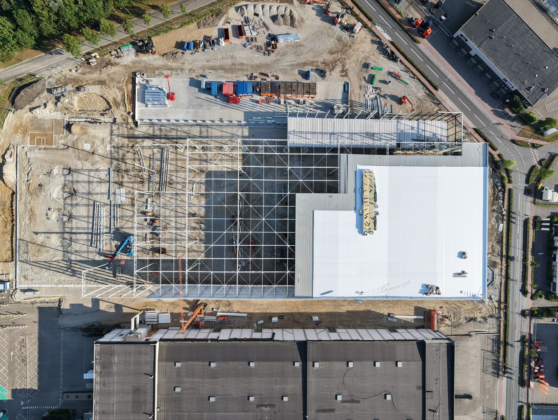 Bouwproject Huygensweg vanuit de lucht